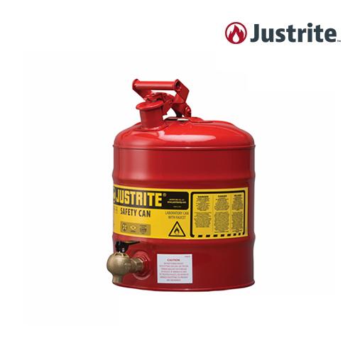Justrite 7150140 5갤런 인화성 안전 하단 수도꼭지/08540 분주형 용기 (철제/19L/빨강)/OD 298x429mm/3.6kg